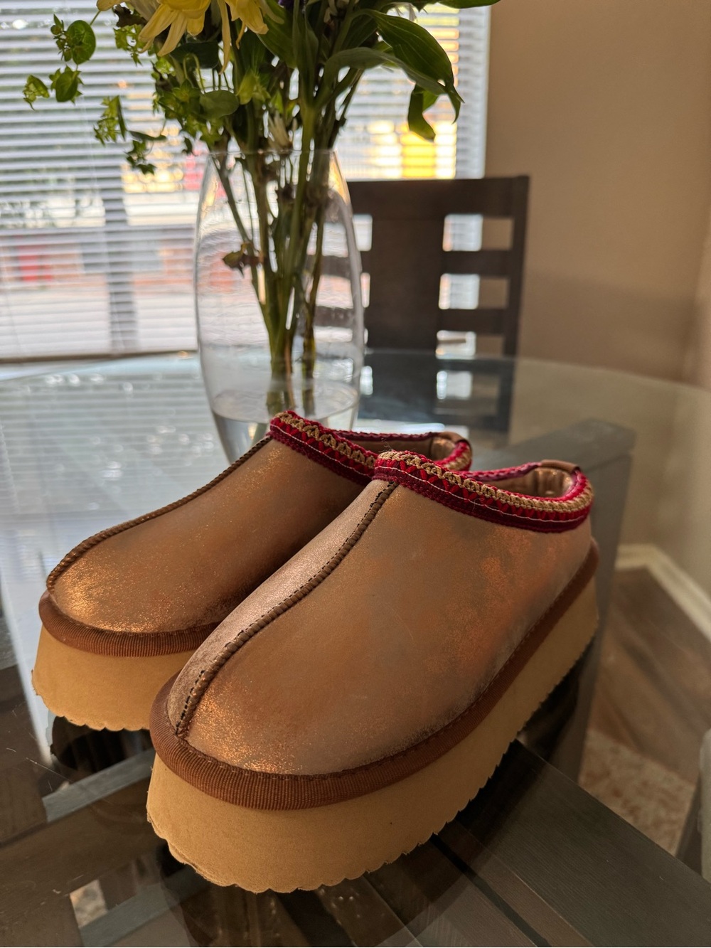 Corkys Platform Slippers Washed Bronze Metallic 6.5